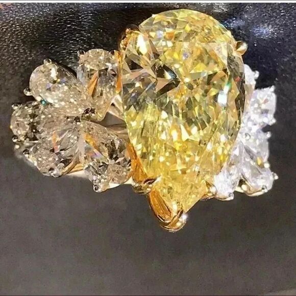 SALE* Women’s Sterling Citrine Engagement Ring - Picture 1 of 6